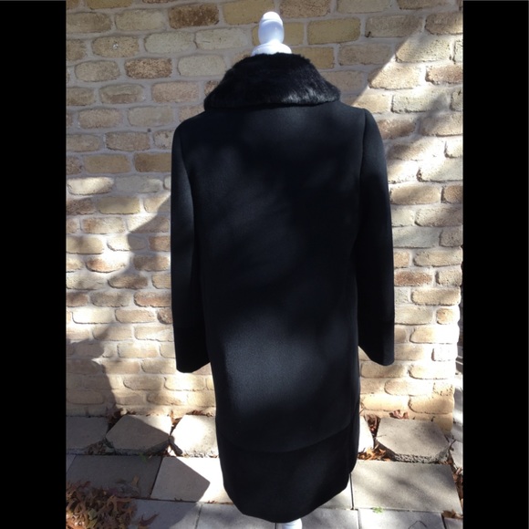 Kate Spade Fur Collar Velvet Trim Wool Coat NWT - Picture 4 of 13